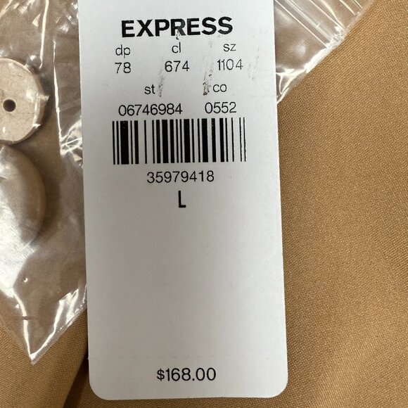 NWT Women's EXPRESS Double Breasted Belted Blazer Pecan | Size L - Picture 10 of 12